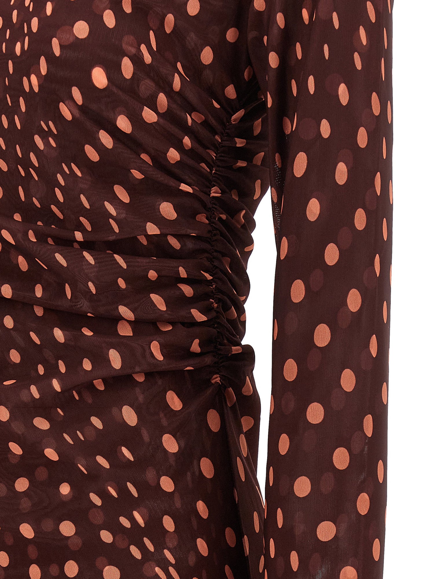 Stella Mccartney Polka Dot Mesh Dress Bordeaux