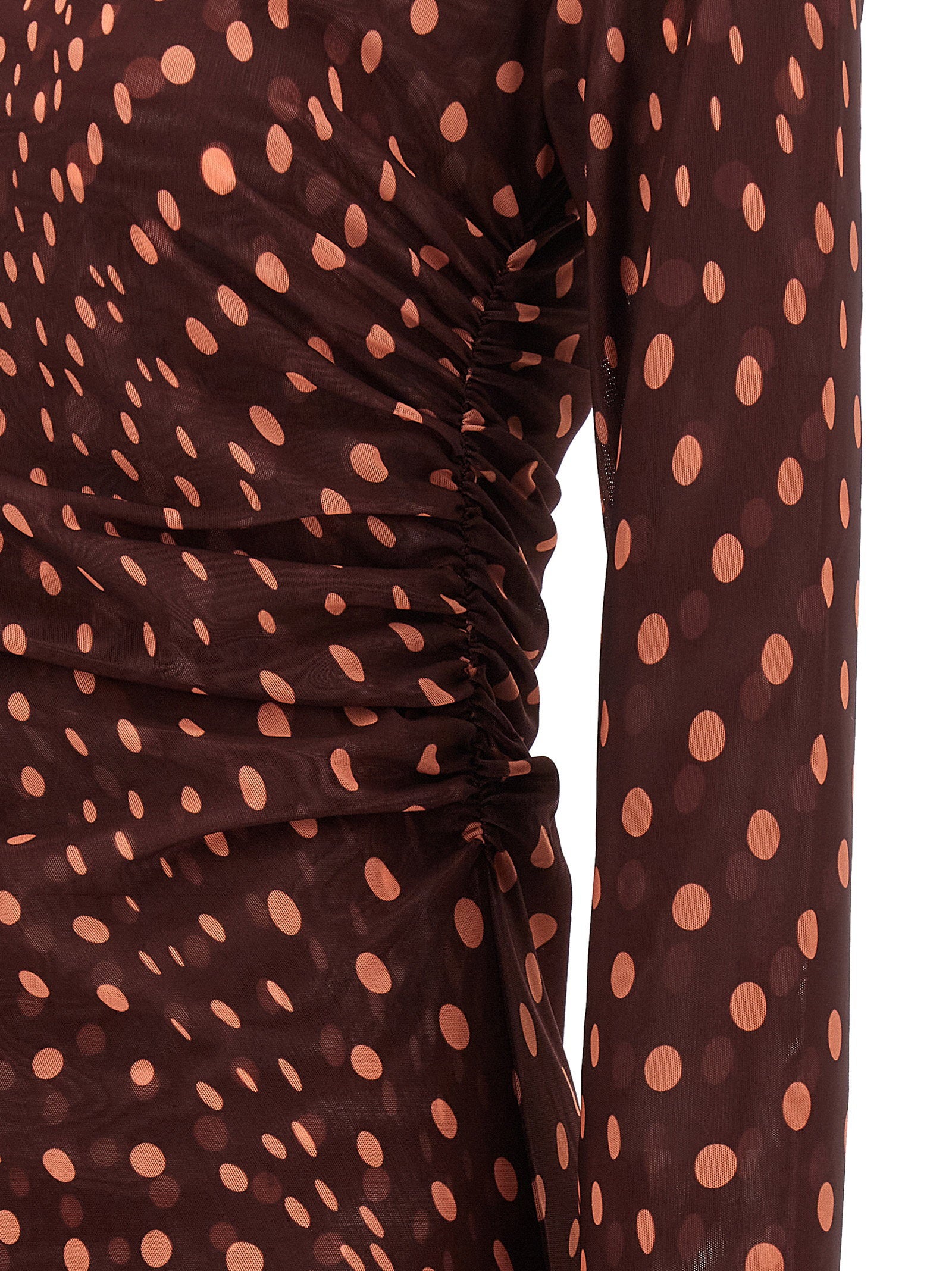 Stella Mccartney Polka Dot Mesh Dress Bordeaux