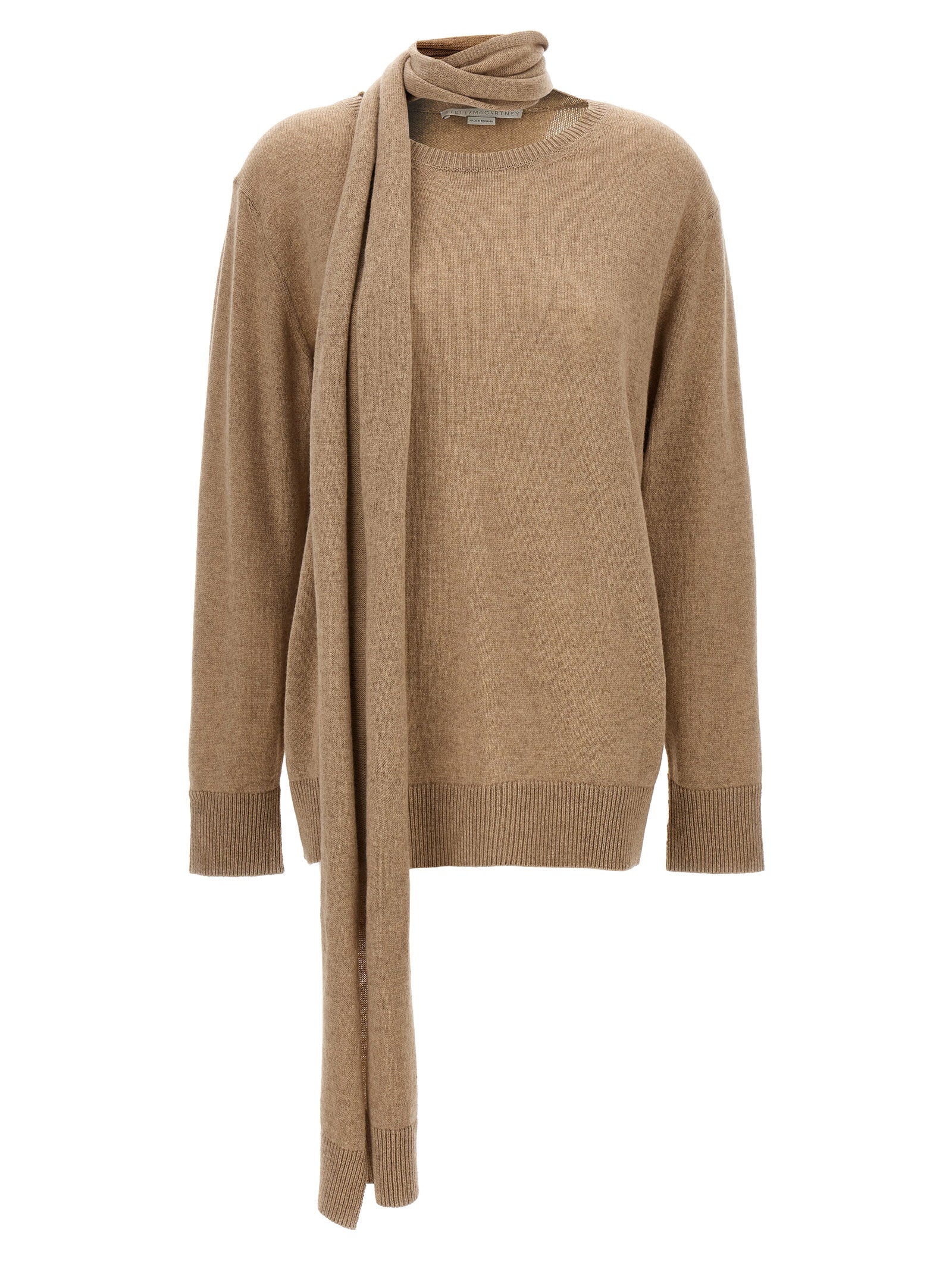 Stella Mccartney Scarf Detail Sweater Beige