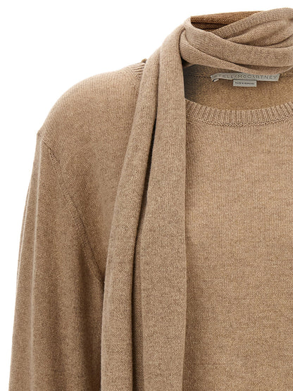 Stella Mccartney Scarf Detail Sweater Beige