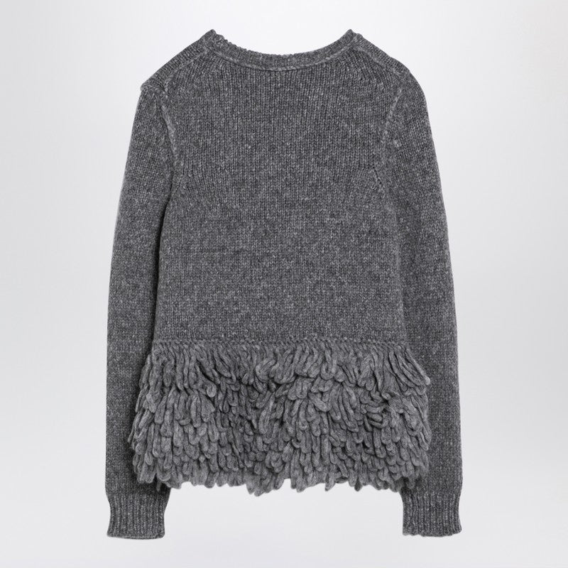 Stella McCartney Grey Wool Sweater with Feather Insert Grey