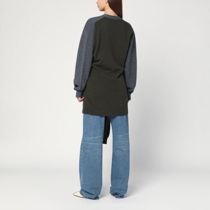Stella McCartney Grey Wool V-Neck Cardigan Multicolor