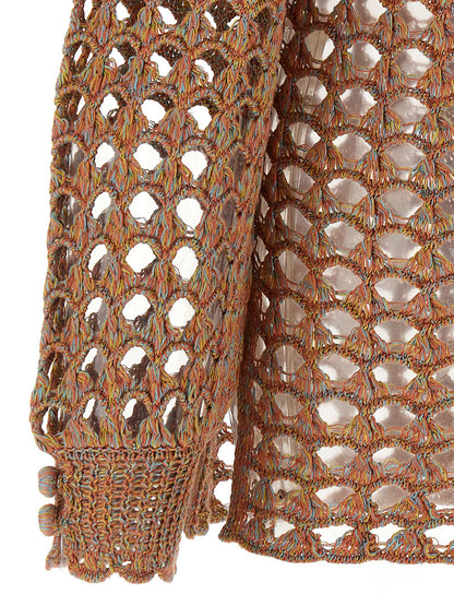 Valentino Garavani Openwork Sweater Multicolor