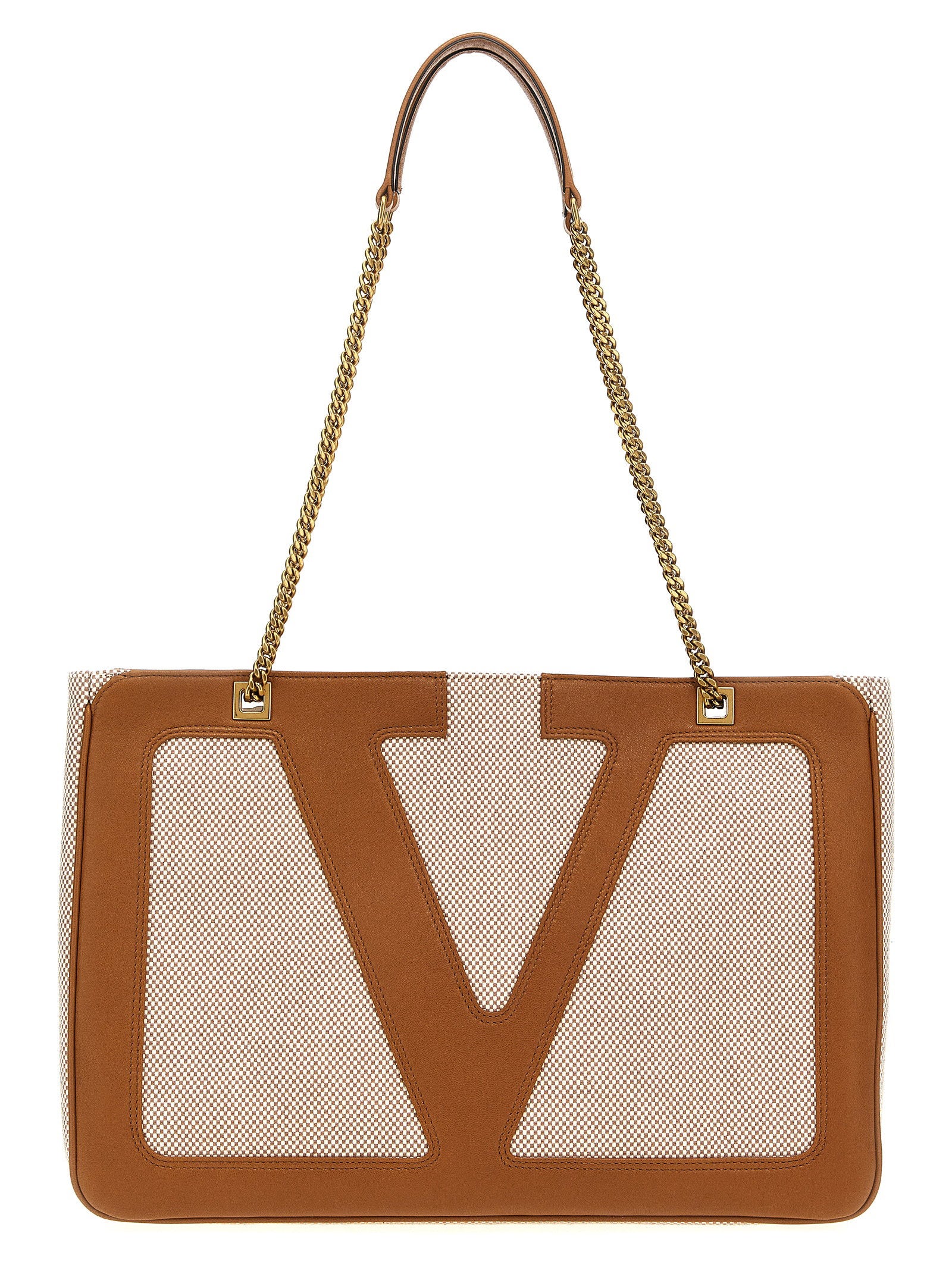 Valentino Garavani Viva Superstar Midi Shopping Bag Beige