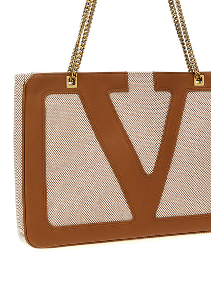 Valentino Garavani Viva Superstar Midi Shopping Bag Beige