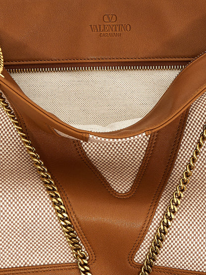 Valentino Garavani Viva Superstar Midi Shopping Bag Beige
