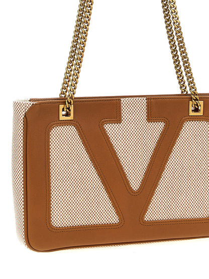 Valentino Garavani Viva Superstar Small Shopping Bag Beige