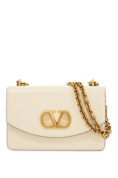 Valentino Garavani Shoulder bag in Butter White leather with a chain strap