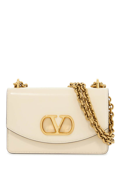 Small shoulder bag in Butter White leather with a chain strap