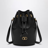 Valentino Garavani VLogo Signature black leather bucket bag black
