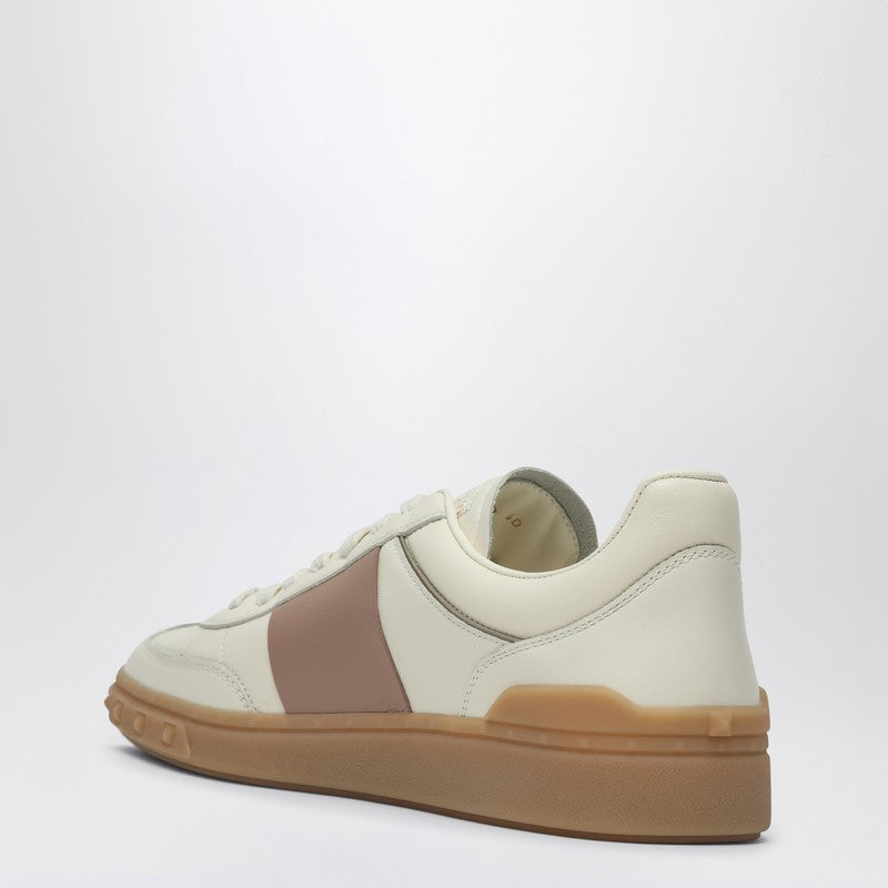 Valentino Garavani Low-Top Suede Sneakers in Ivory and Cinnamon Pink Pink