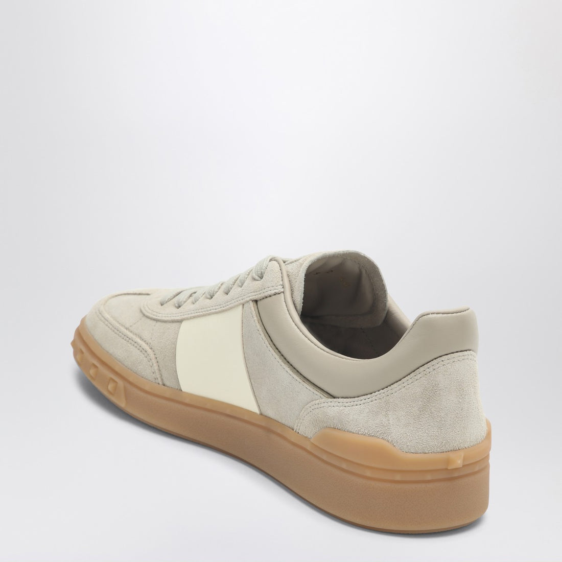 Valentino Garavani Low-Top Upvillage Sneakers in Beige Suede Leather Beige