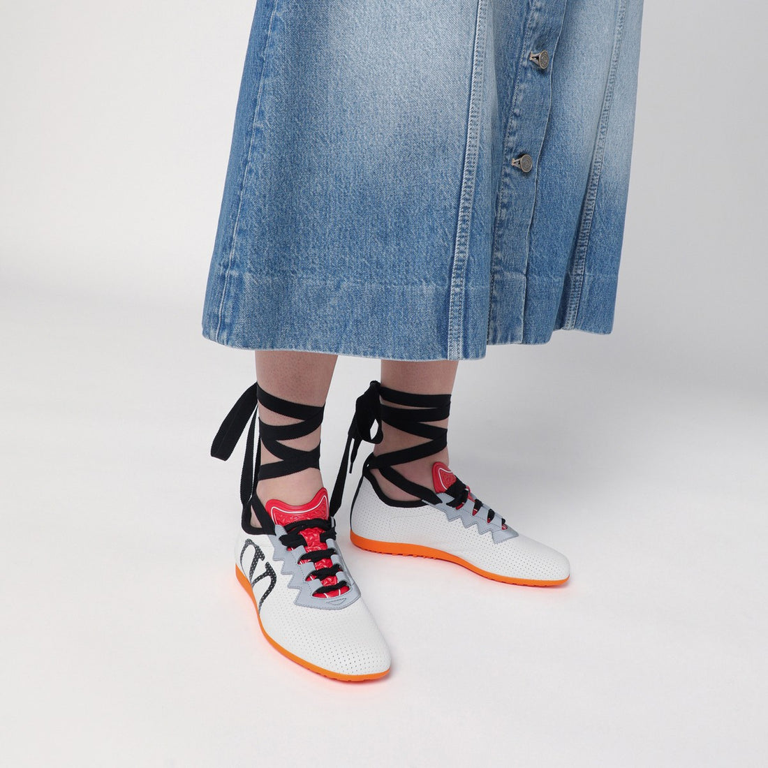 Valentino Garavani White Perforated Nappa Leather Chromathon Sneakers White