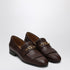 Valentino Garavani Moccasin VLogo Signature Leather Loafers Brown with Fringes brown