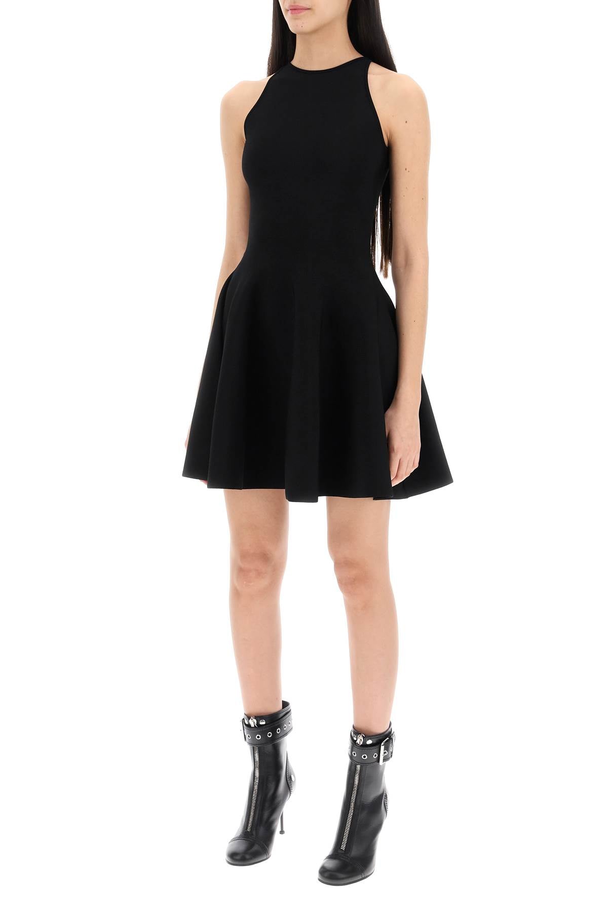 Robe patineuse mini en tricot Alexander Mcqueen