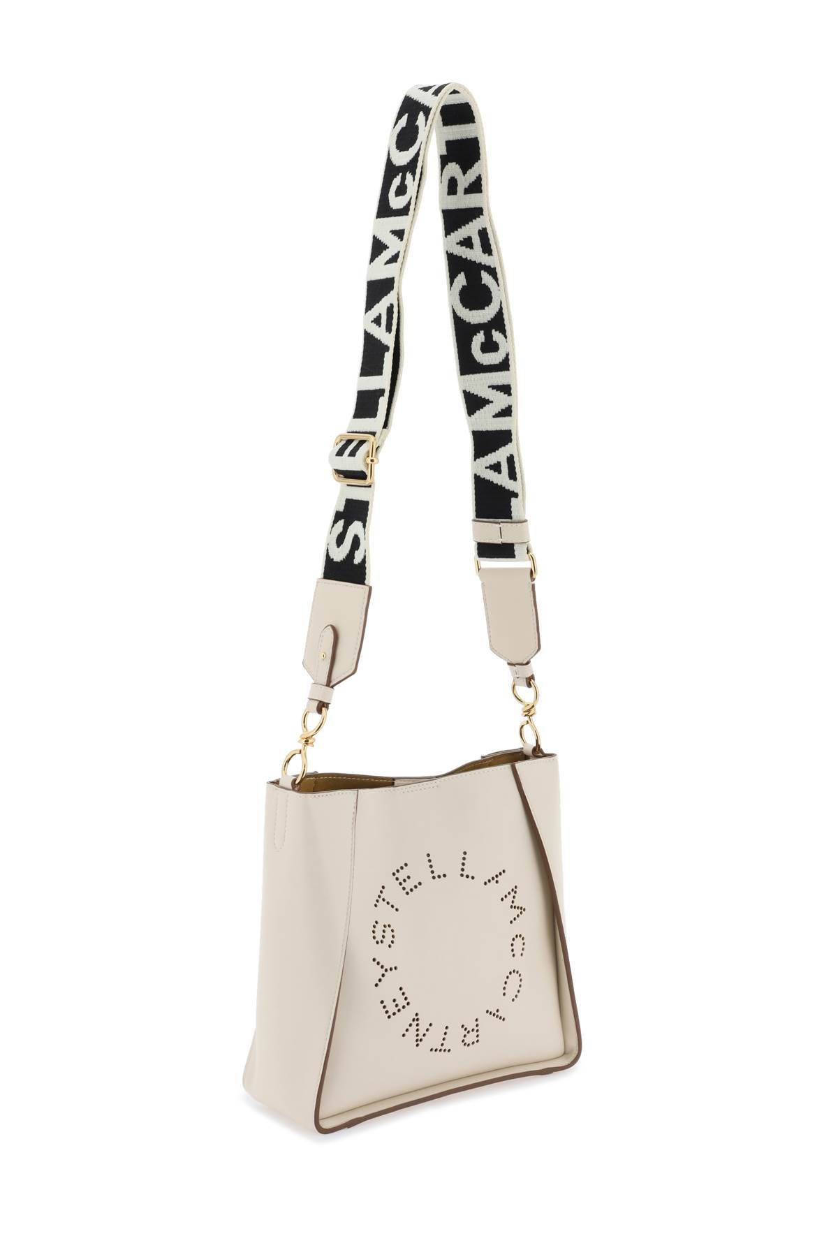 Crossbody bag with perforated stella logo