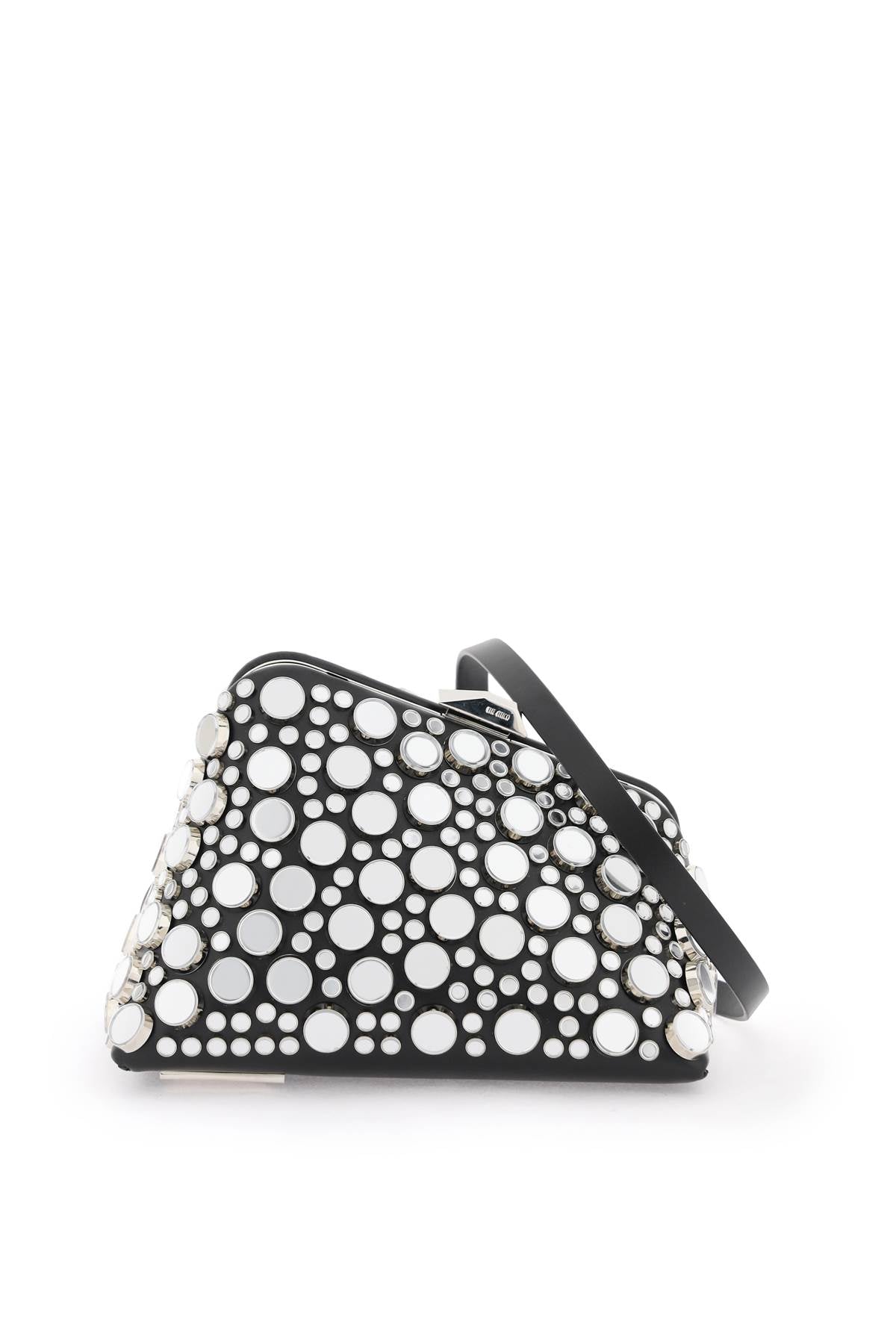 Mini midnight clutch with mirrored studs