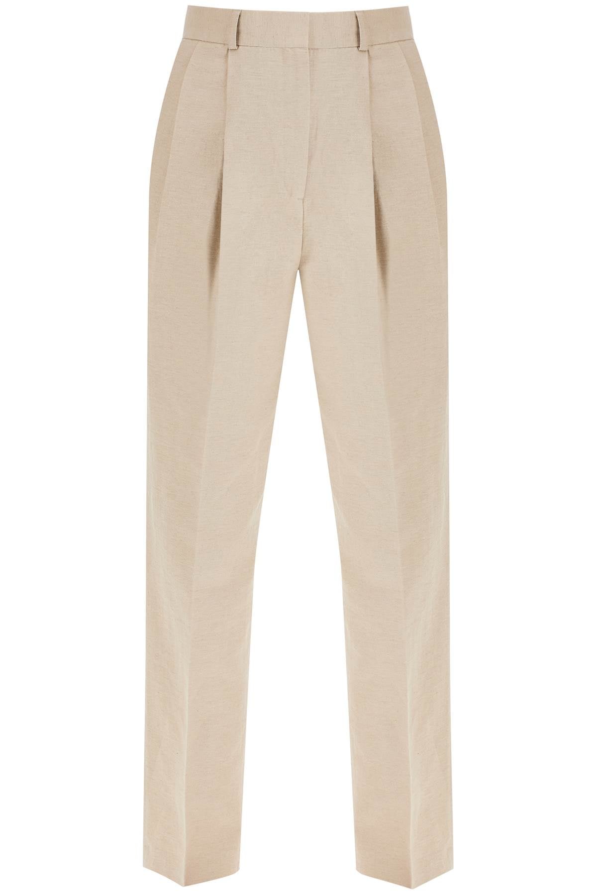 tailored linen blend trousers