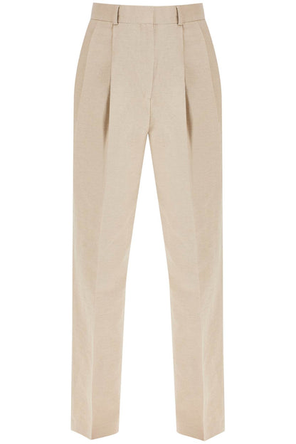 tailored linen blend trousers