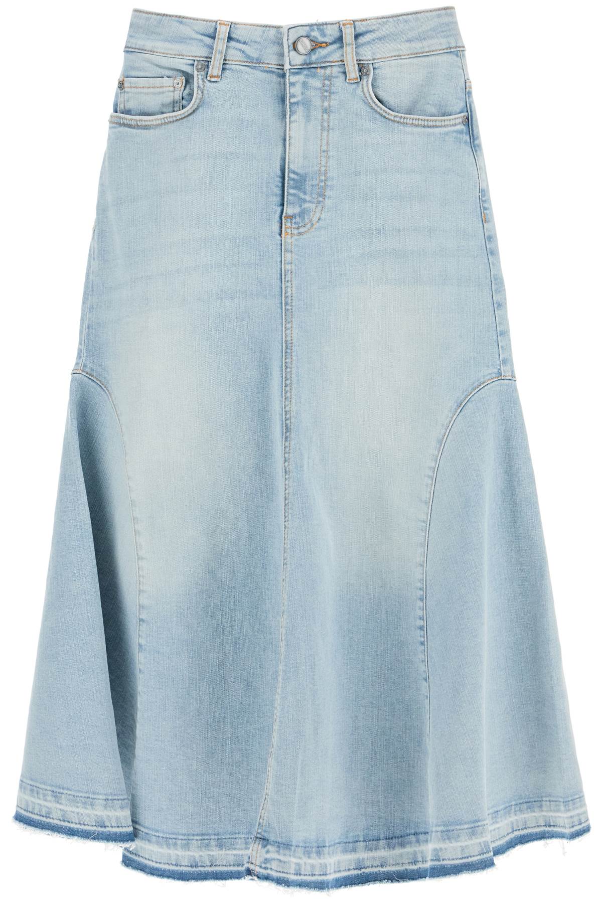 Flared denim skirt