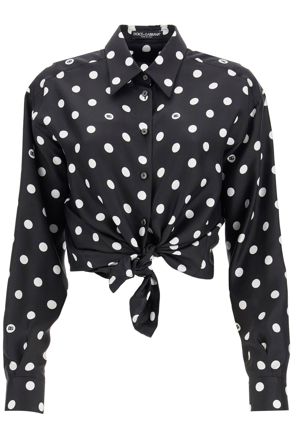 Silk polka dot print blouse