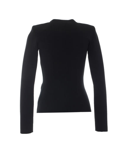  Knitted Jacket with zip in BLACK
