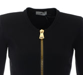  Knitted Jacket with zip in BLACK