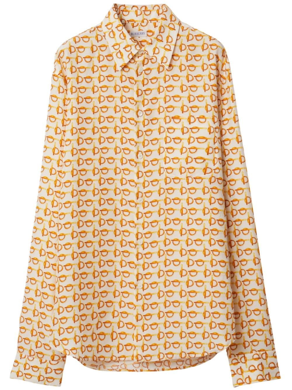 Burberry Silk Graphic Print Shirt Golden