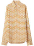 Burberry Silk Graphic Print Shirt Golden