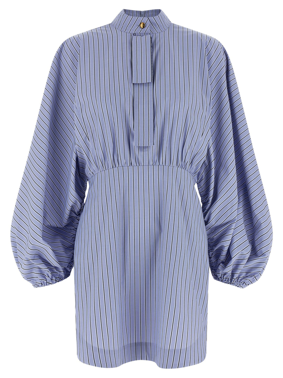 Zimmermann Drawstring Stripe Mini Dress Light blue