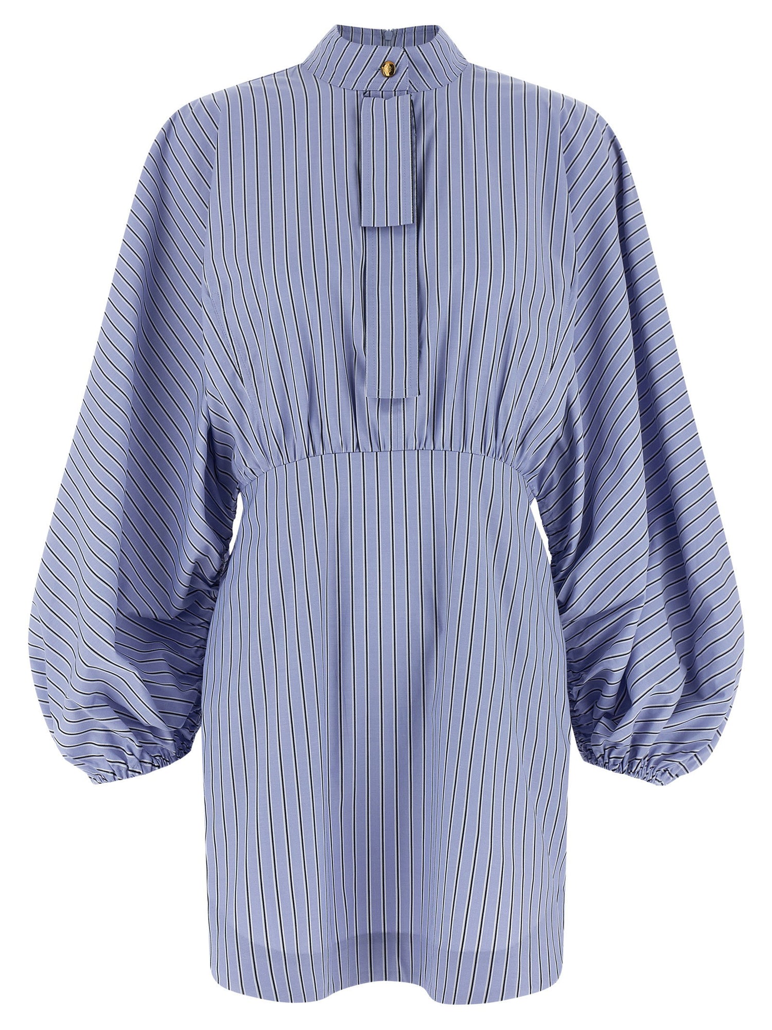Zimmermann Drawstring Stripe Mini Dress Light blue
