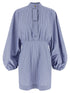 Zimmermann Drawstring Stripe Mini Dress Light blue