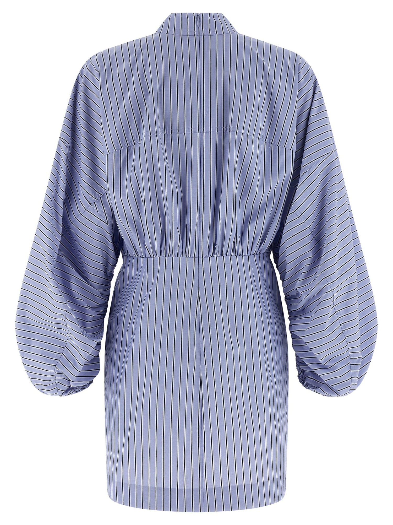 Zimmermann Drawstring Stripe Mini Dress Light blue