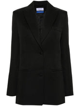 Off White Virgin Wool Embroidered Cuff Blazer Black