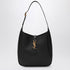 Saint Laurent Le 5 À 7 Black Leather Shoulder Bag with Logo Hardware Black