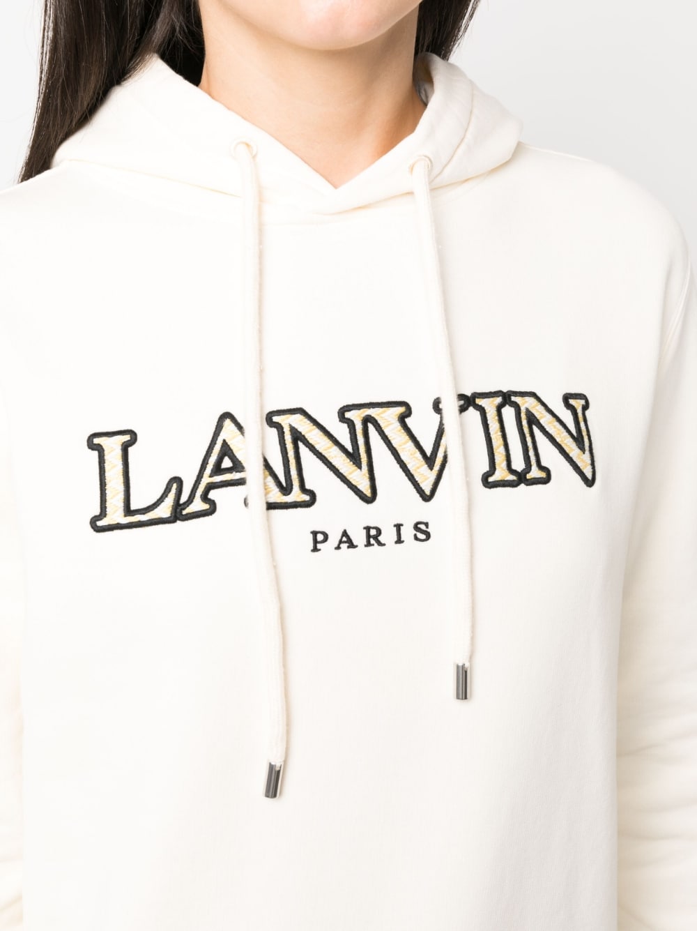 Sweat à capuche en coton avec logo brodé