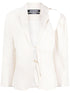 JACQUEMUS Galliga Asymmetric Linen-Blend Blazer White