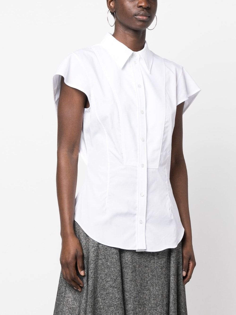 Cap-sleeve Shirts White