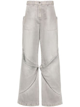 The Attico Wide-Leg Distressed High-Rise Jeans Grey