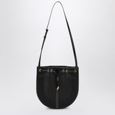 Saint Laurent Black Mesh and Leather Shoulder Bag Black