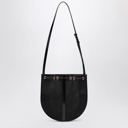 Saint Laurent Black Mesh and Leather Shoulder Bag Black