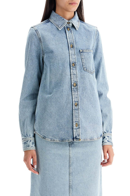 Denim overshirt with pocket detail