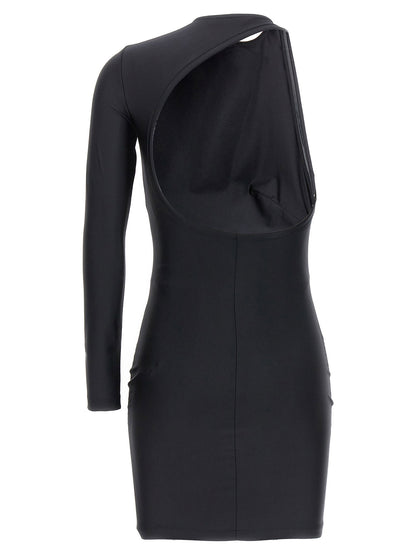 Balenciaga Cut-out One Shoulder Dress Black