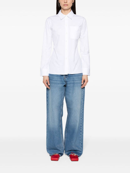 JACQUEMUS Single Pocket Fitted Shirt White