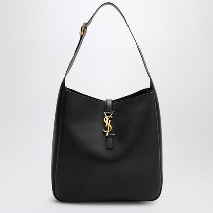 Saint Laurent Large Le 5 à 7 Smooth Black Leather Shoulder Bag Black