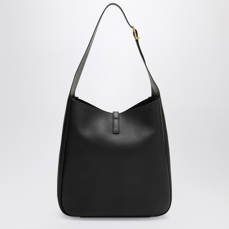 Saint Laurent Large Le 5 à 7 Smooth Black Leather Shoulder Bag Black