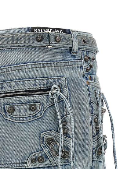 Balenciaga Cagole Mini Skirt Light blue