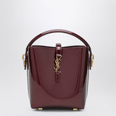Saint Laurent Mini Le 37 Bucket Bag in Burgundy Patent Leather