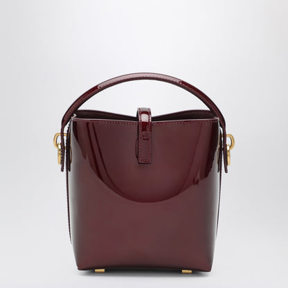 Saint Laurent Mini Le 37 Bucket Bag in Burgundy Patent Leather burgundy