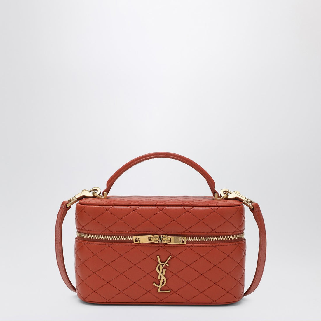 Saint Laurent Mandarin Calfskin Gaby Cassandre Vanity Bag Orange